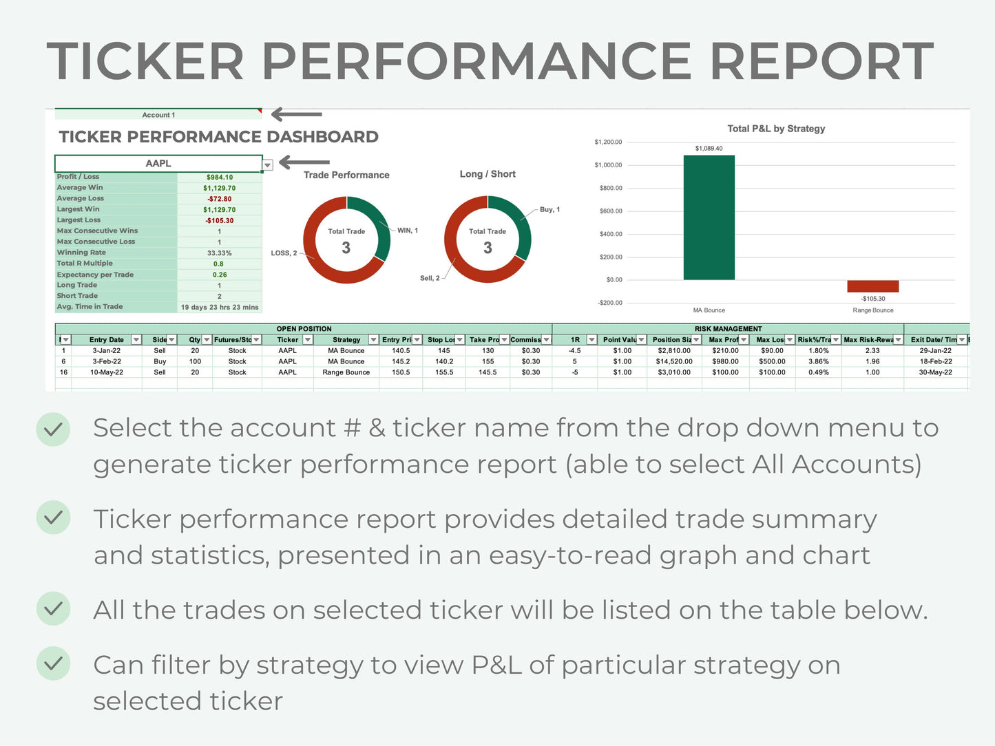Stocks & Futures Trading Journal | Multi-Account Trading Spreadsheet (Up to 10 Accounts)