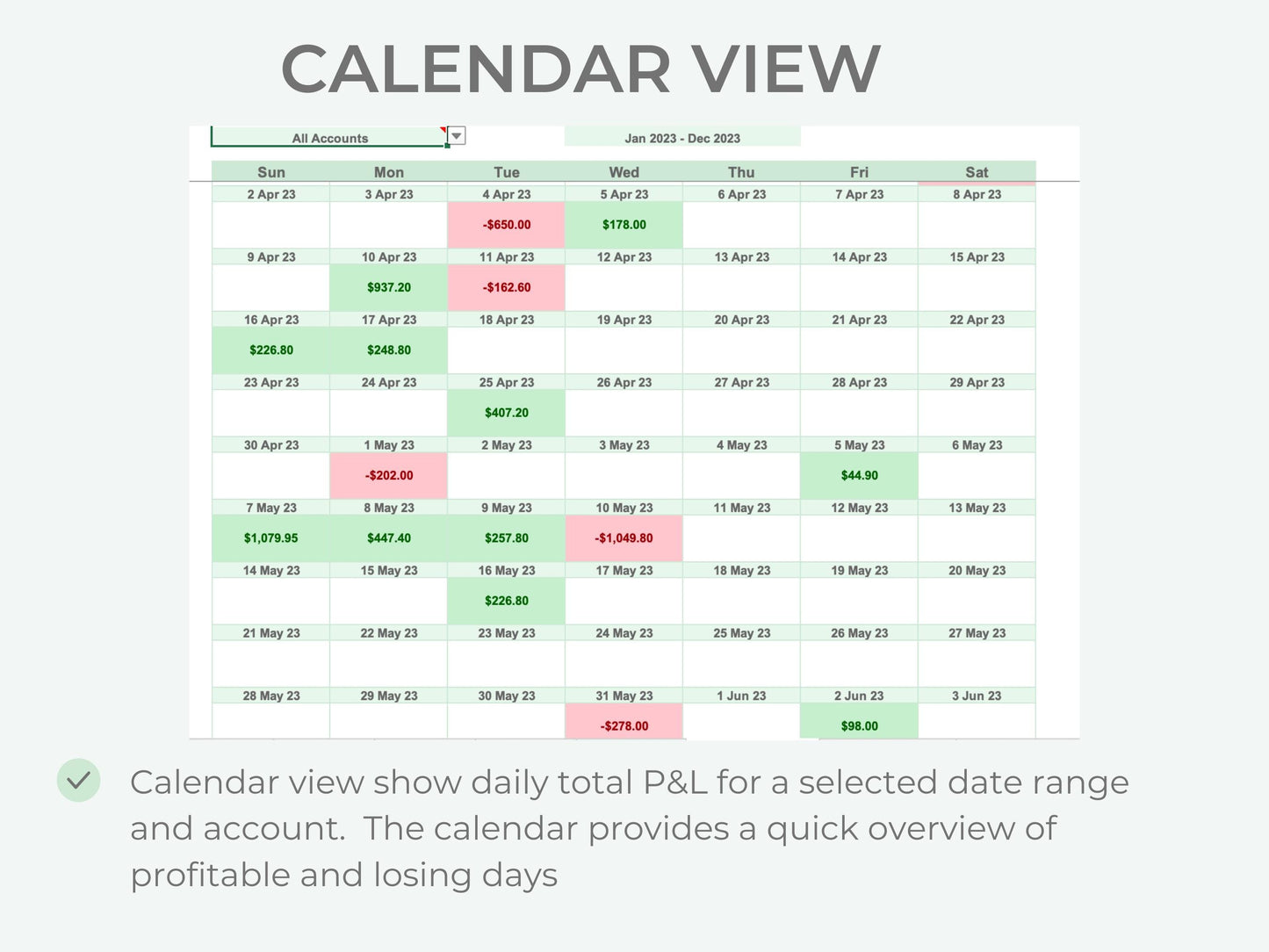 Options, Stocks & Futures Trading Journal | Multi-Account Trading Spreadsheet (Up to 10 Accounts)