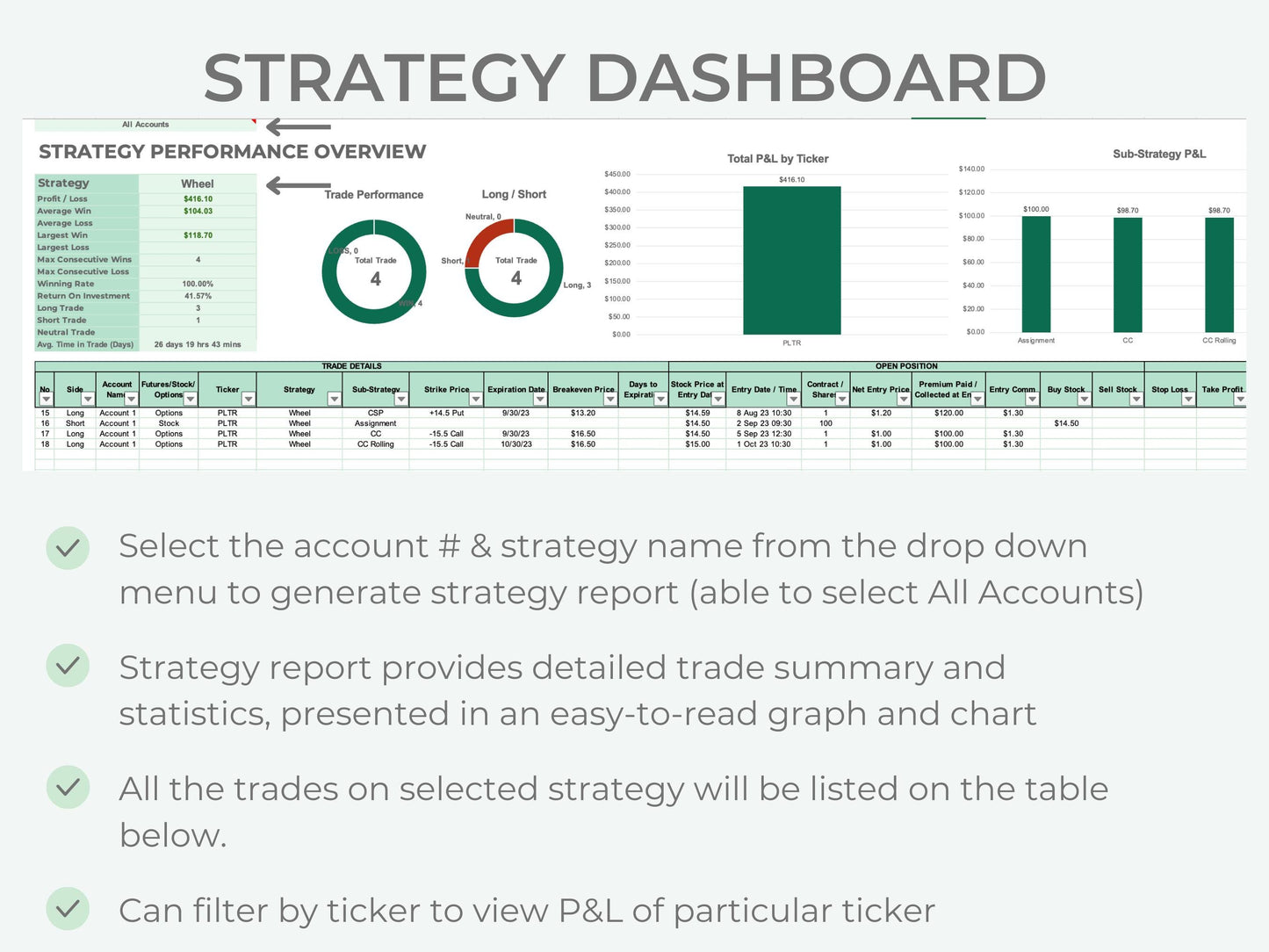 Options, Stocks & Futures Trading Journal | Multi-Account Trading Spreadsheet (Up to 10 Accounts)