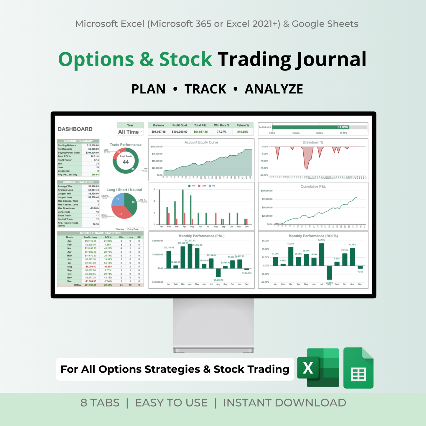Options & Stocks Trading Journal