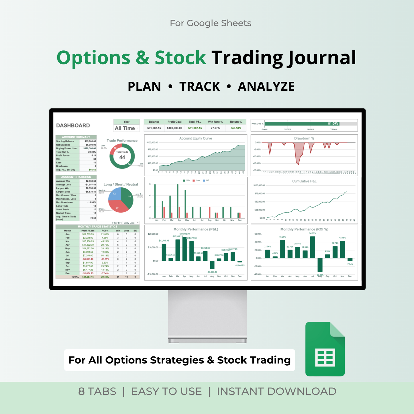 Options & Stocks Trading Journal