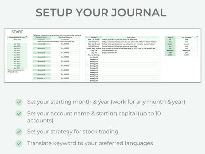 Options & Stock Trading Journal Multi Account