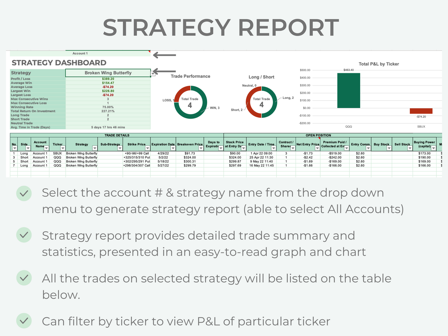 Options & Stock Trading Journal Multi Account