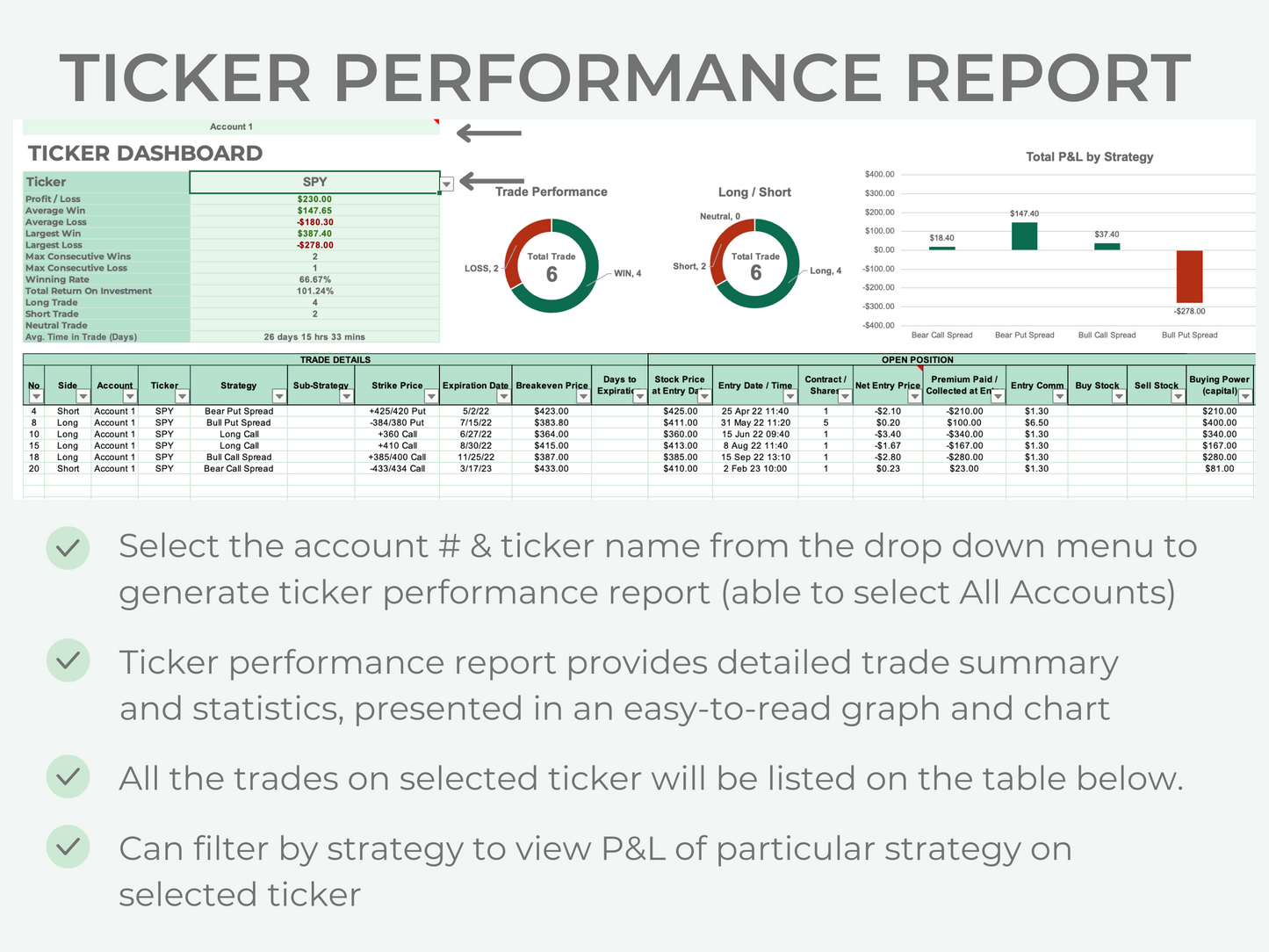 Options & Stock Trading Journal Multi Account