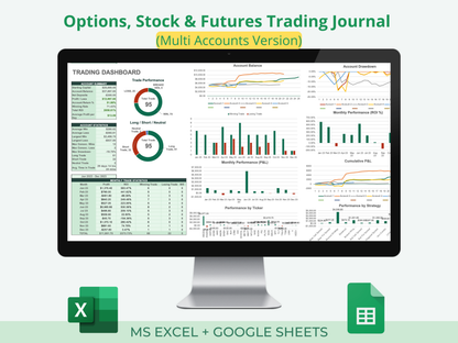 Options, Stocks & Futures Trading Journal (Multi-Accounts)