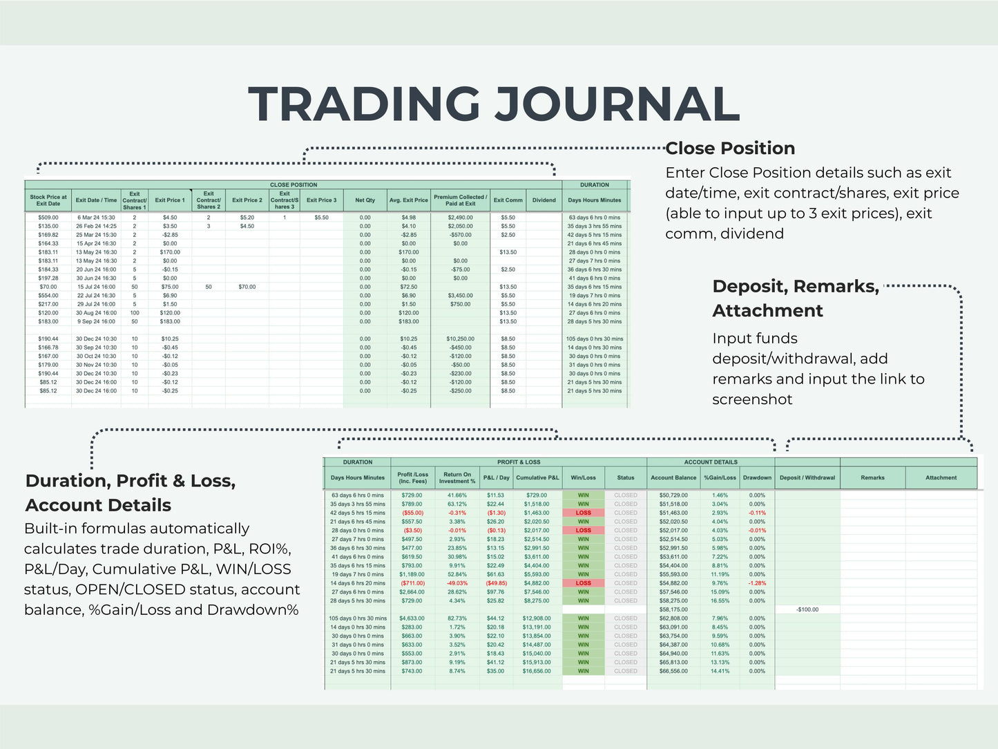 Options & Stocks Trading Journal